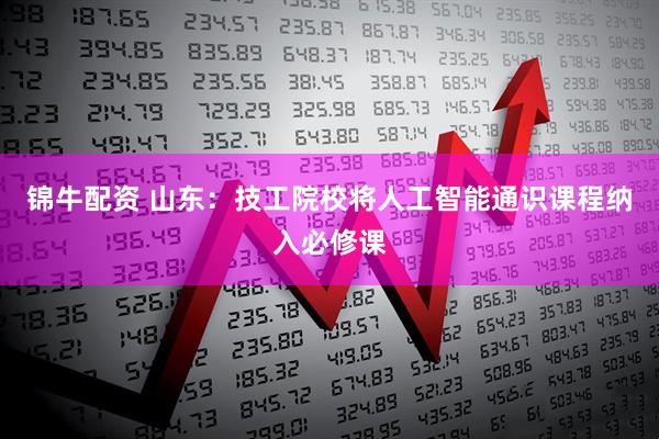 锦牛配资 山东：技工院校将人工智能通识课程纳入必修课