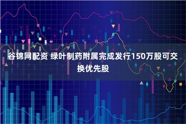 谷锦网配资 绿叶制药附属完成发行150万股可交换优先股